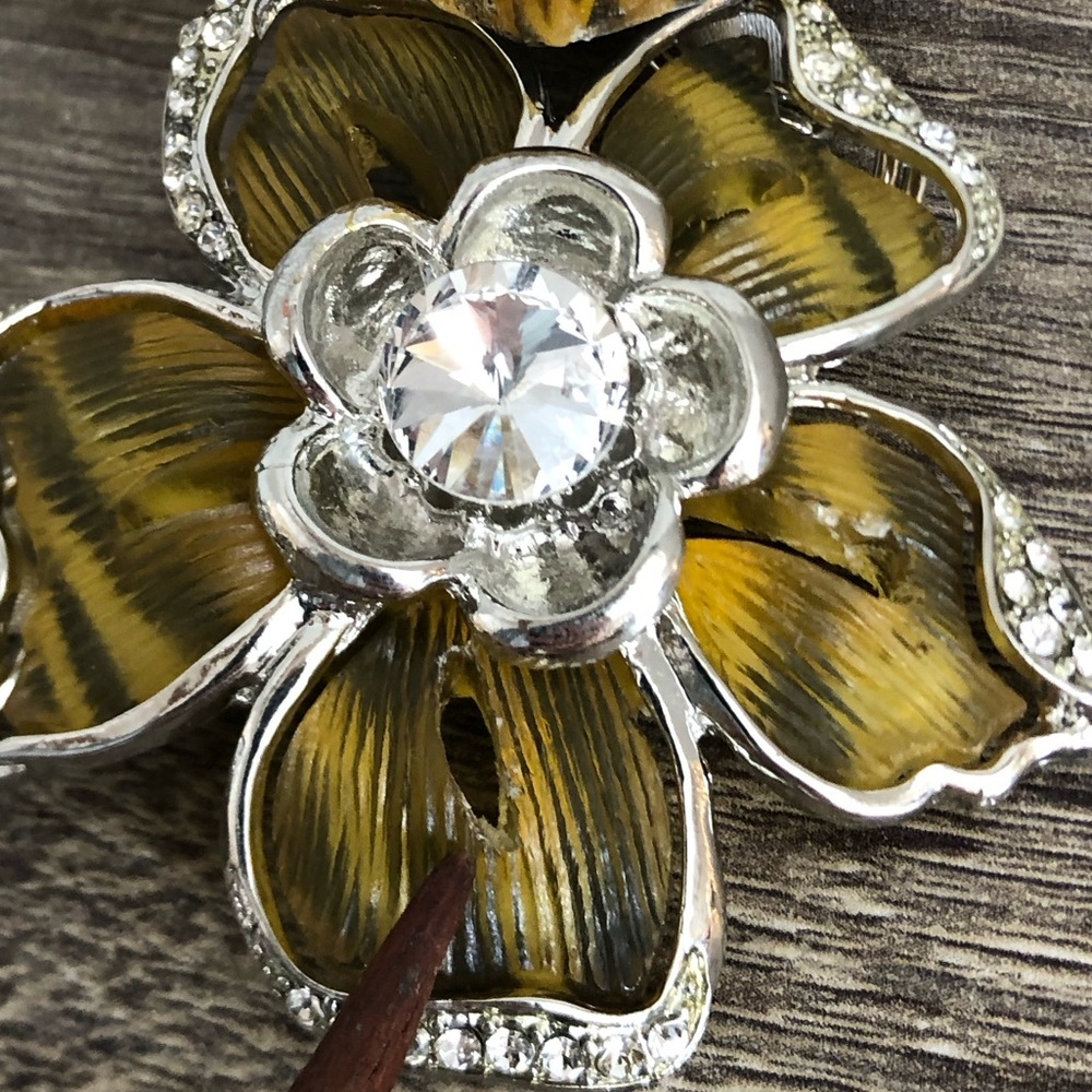 Vtg Chunky Floral Bib Necklace - Picture 15 of 16